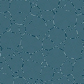 Polygon Ripples - White on Navy