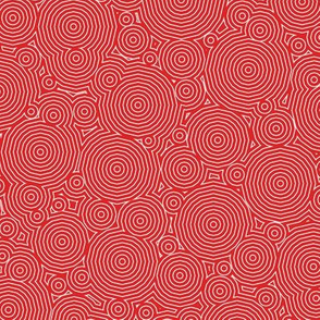 Polygon Ripples - White on Red