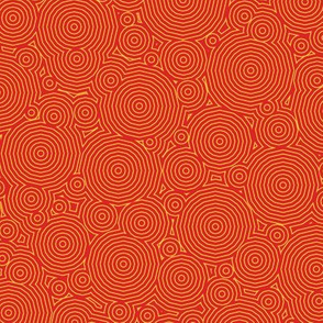 Polygon Ripples - Yellow on Red