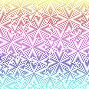 Polygon Ripples - Rainbow on White