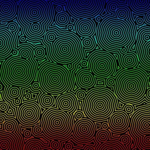 Polygon Ripples - Rainbow on Black