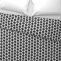 UK black + white tweedy linen weave polka dots on white by Su_G_©SuSchaefer