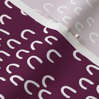 Scandinavian abstracts lucky horseshoe or bird wings purple