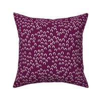 Scandinavian abstracts lucky horseshoe or bird wings purple