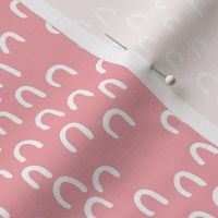 Scandinavian abstracts lucky horseshoe or bird wings pink