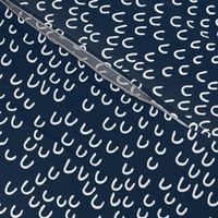 Scandinavian abstracts lucky horseshoe or bird wings navy blue