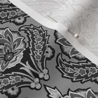 Tribal Modern Ikat Floral Damask || Gray Grey Black White Home decor _Miss Chiff Designs