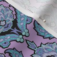 Modern Tribal Ikat Lilac || Floral Damask purple turquoise blue and Black_Miss Chiff Designs