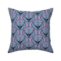 Modern Tribal Ikat Lilac || Floral Damask purple turquoise blue and Black_Miss Chiff Designs