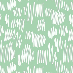 Scribblings and doodles fun abstract ink lines Scandinavian style mint white