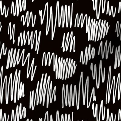 Scribblings and doodles fun abstract ink lines Scandinavian style black and white