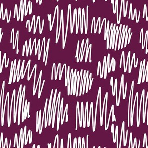 Scribblings and doodles fun abstract ink lines Scandinavian style purple white