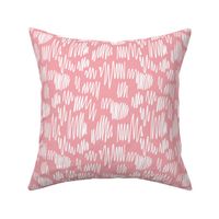 Scribblings and doodles fun abstract ink lines Scandinavian style pink white