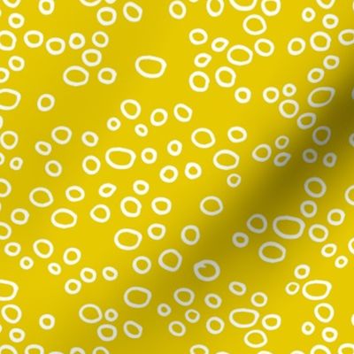 Abstract rain drop and bubbles circle design Scandinavian geometric design sunny yellow