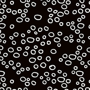 Abstract rain drop and bubbles circle design Scandinavian geometric design black and white