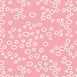 Abstract rain drop and bubbles circle design Scandinavian geometric design pink white