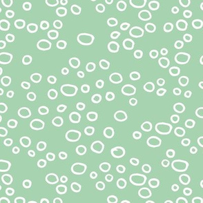 Abstract rain drop and bubbles circle design Scandinavian geometric design mint white