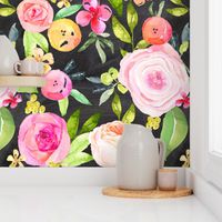  Watercolor Floral // Chalkboard (Large Scale)