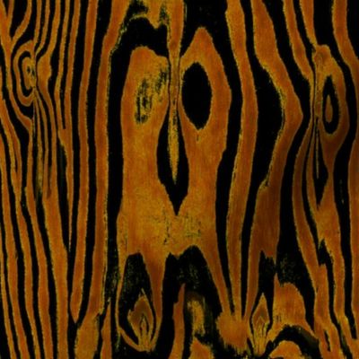 Faux Bois Woodgrain ~ Golden Brown on Black