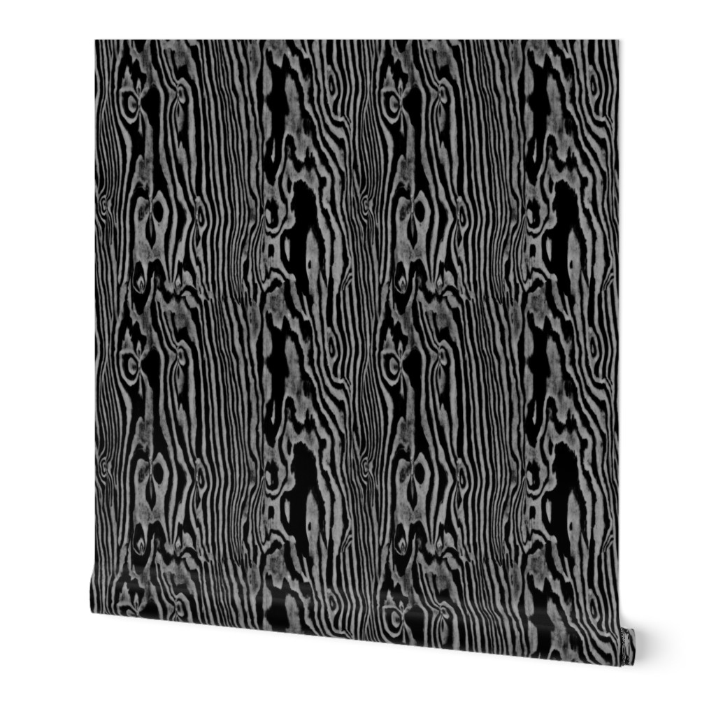 Faux Bois Woodgrain ~ Black and White 