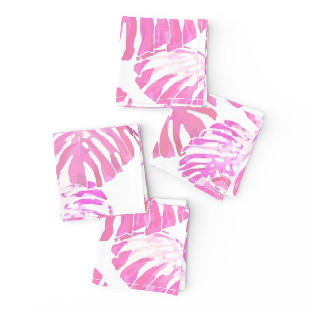 Monstera Jungle Pink on White Jumbo 150