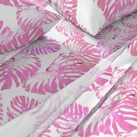 Monstera Jungle Pink on White Jumbo 150