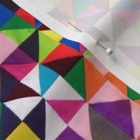 Colorful Cheater Triangle Squares Quilt Print  