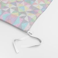 Colorful Cheater Triangle Squares Quilt Print  