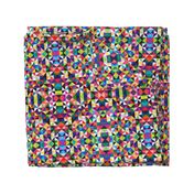 Colorful Cheater Triangle Squares Quilt Print  