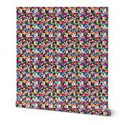 Colorful Cheater Triangle Squares Quilt Print  