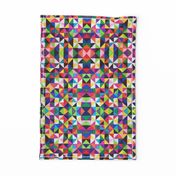 Colorful Cheater Triangle Squares Quilt Print  