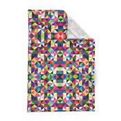 Colorful Cheater Triangle Squares Quilt Print  