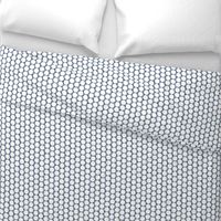 White 1" polka dots on navy + white linen weave by Su_G_©SuSchaefer