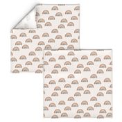 Scattered Earth tone Rainbows Ecru background || Earth toned watercolour rainbows || Rainbow Baby kids bedding