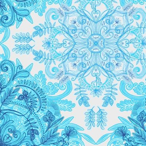 Symmetrical Pattern in Blue and Turquoise