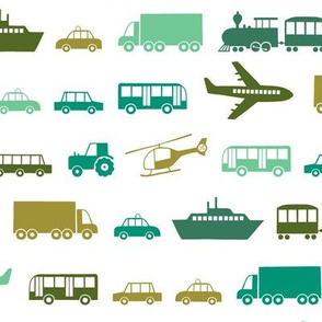 Vehicles in green (small)