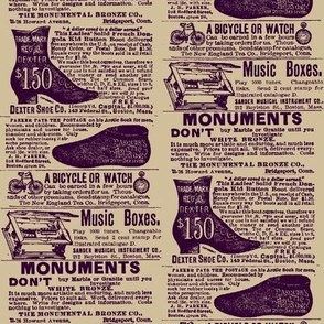 1890's fashion and entertainment ads