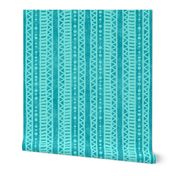 Mudcloth Stripes Teal Aqua 12inL