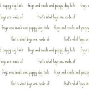 frogs and snails script in green