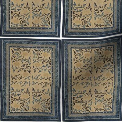 antique chinese rug floor carpet blue