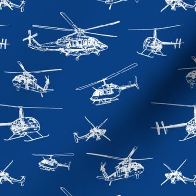 Helicopters on Blue // Small