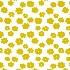 Ochre yellow flower blossom scandinavian garden summer theme