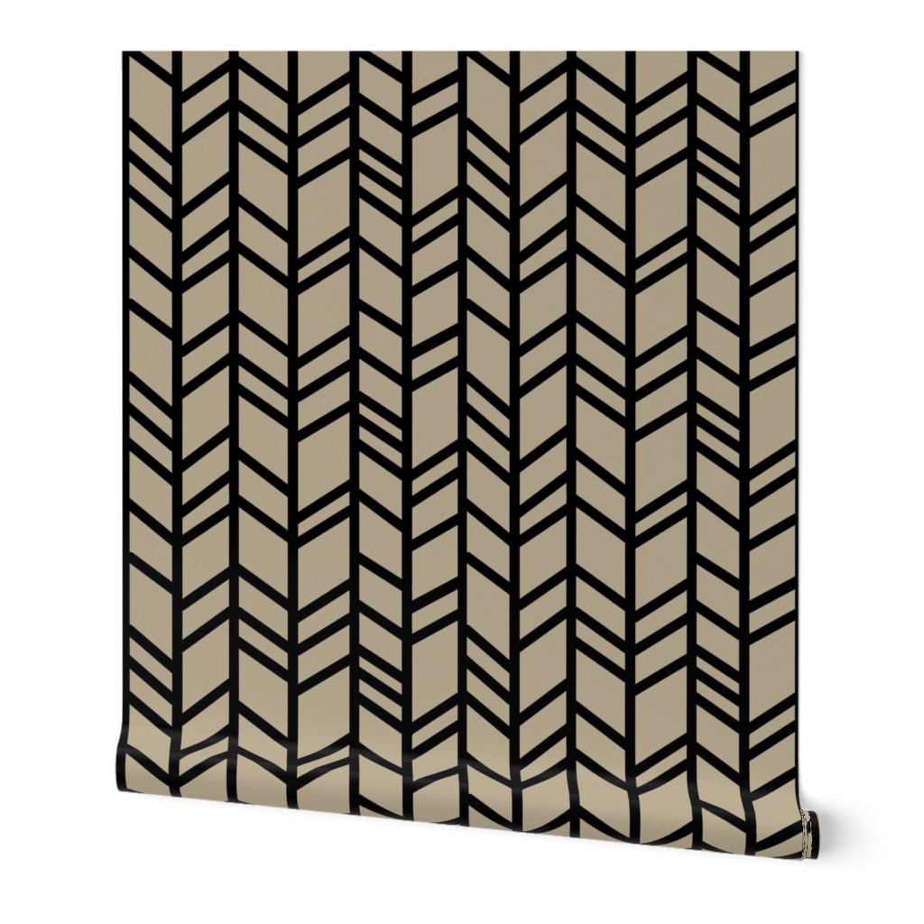 Crazy herringbone - taupe/black