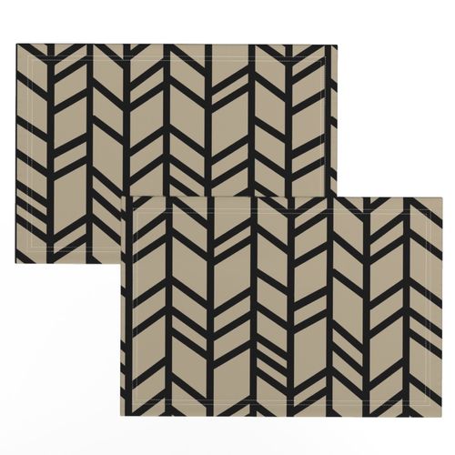 Crazy herringbone - taupe/black