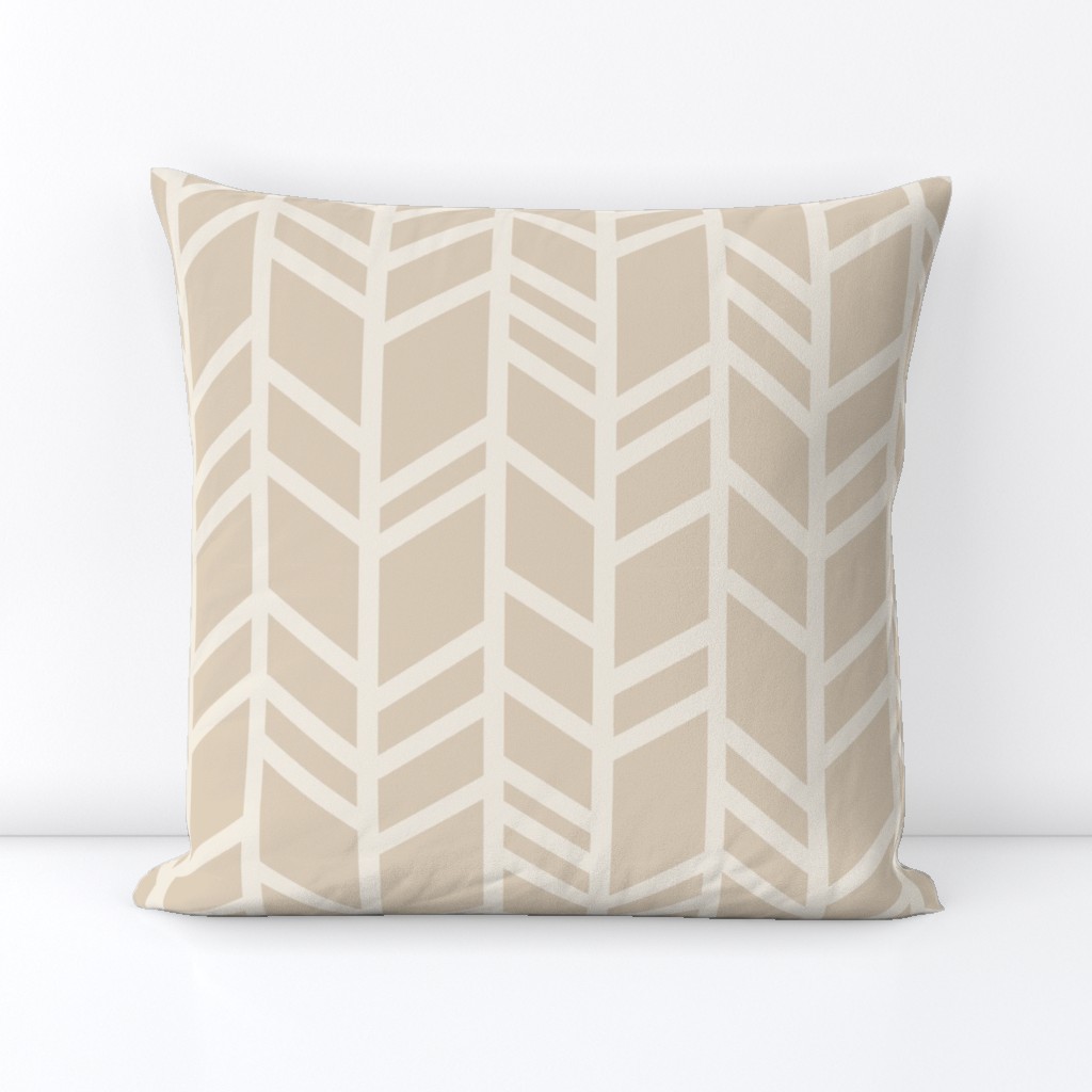 Crazy Herringbone - pale taupe/cream