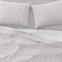 Mosaic herringbone - pink,grey