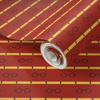 wizard's glasses - red/gold - side