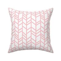 Crazy herringbone- pink,white