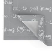 HALFscale Sweet Dreams, Little One, Moon and Stars - white on grey