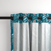 Mosaic Herringbone - teals and grey